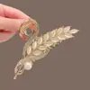 Pasador de Perlas para Mujer Clip de Lazo Estilo Coreano Pinza de Tiburón para la Parte Trasera de la Cabeza Accesorios Metálicos Grandes y Simples para el Cabello