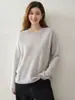 Nuevo Suéter de Cachemira Otoño 2026 Cuello Redondo Jacquard Hueco para Mujer Suéter de Punto Holgado Perezoso Capa Base