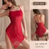 Camisón Sexy con Liguero, Ropa de Dormir Transparente Atrevida y Reveladora, Lencería que No se Quita, Lencería Apasionada para Coquetear, Camisón Transparente