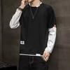 Camiseta de Manga Larga para Hombre, Otoño 2026 Nueva Marca de Moda Falso Top de Otoño de Dos Piezas, Camiseta Versátil Holgada de Moda Estilo Coreano