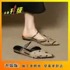 Sandalias Planas de Punta Abierta para Mujer, Novedad Verano 2026, Moda Ligera de Lujo, Estampado de Leopardo, Sexy, Tiras Únicas, Mocasines de Punta Cerrada para Mujer