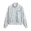 Sudadera deportiva YK americana con estampado integral de estrellas estilo asiático para mujer, chaqueta versátil con cremallera ajustada para primavera y otoño