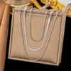 [Collar de Acero de Titanio Dorado + Color Acero] Moda de Lujo Ligero para Mujer El Más Fácil de Combinar Cadena para Clavícula Collar de Amor de Nicho de Gama Alta