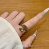 Anillo Abierto Retro de Terciopelo con Oso Lindo para Otoño e Invierno para Mujer, Anillo para Dedo Índice con Diseño de Nicho, Accesorio de Anillo Versátil de Lujo Ligero