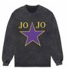 Outono Novo Clássico Anime Cartoon JOJO Maravilhosa Aventura oversize Crewneck Camiseta de Manga Longa