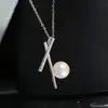 Acessórios DIY Prata de Lei S925 Simples e Personalizado Base de Pingente de Pérola Pingente Semi-acabado Acessório de Base de Prata 6-8mm