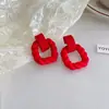Brincos de Pino Argola Ankela com Laço Vermelho e Pingente Redondo em Forma de Coração, Brincos de Pino Versáteis da Moda, Brincos de Luxo Leve de Alta Qualidade