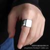 Anel Quadrado Liso de Aço Inoxidável Mais Vendido Anel da Moda Masculina Personalizável Anel Quadrado Simples Geométrico