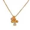 Moda Japonesa Coreana Simple Colgante de Metal con Circonita de Trébol de Cuatro Hojas Collar Temperamento Femenino Lujo Ligero Versátil Sentido del Diseño Cadena para Clavícula