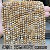 Cuentas dispersas de piedra natural con imagen, cuentas redondas para hacer tú mismo, pulsera, joyería, accesorios de pulsera semiacabada, cuentas con imagen de jaspe