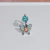 Anillo para Labio de Mariposa de Dos Colores con Goteo de Aceite, Adorno para Labio de Bola de Barro Brillante, Anillo Personalizado para Hélice del Oído, Clavo Coclear, Joyería para Piercings Corporales