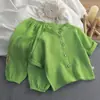 Traje de Algodón Hilo con Cuello Alto para Niños Verano Delgado Niños y Niñas Algodón Puro Ropa de Casa Gasa para Bebé Ropa de Aire Acondicionado Ropa para Niños