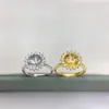 Accesorios para joyería DIY: anillo de perla de girasol para mujer, circonita microincrustada, anillo abierto ajustable, venta al por mayor