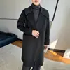 Elegante abrigo de lana de doble cara, 100% lana pura, estilo largo para mujer, moderno y elegante, abrigo de lana versión coreana