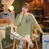 Pijama nuevo de manga larga para primavera y otoño, pijama casual para mujer, estilo coreano, conjunto de ropa para el hogar para mujer