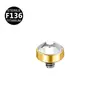 Pernos para Piel Planos F136 de Titanio 5A Europeos y Americanos, Accesorios de Cabeza de Clavo Incrustada, Pernos para Injertos de Piel, Joyería para Piercings con Rosca de 0.9/1.2