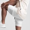 Shorts Deportivos Musculares de Moda de Verano Europeos y Americanos para Correr al Aire Libre, Sentadillas, Transpirables, Doble Capa, Secado Rápido, para Hombre, Transfronterizos