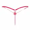 Comércio Exterior Europa e Estados Unidos Sexy Calcinha Massageadora de Pérolas T-pants Roupa Íntima em Formato T Rosa Cintura Baixa Aberta Transparente Tentação Feminina 2143