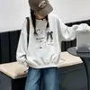 Conjunto de moletom para meninas 2026 novo estiloso estilo coreano casual para crianças maiores, projetado com uma peça superior de duas partes