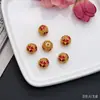 Aleación Color-Preservante Cloisonné Goteo de Aceite Agujero Pasante Cadena para Teléfono Móvil Espaciador de Perla Redonda DIY Joyería Accesorios para Pulsera Materiales