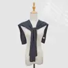 Chal negro liso de estilo coreano para primavera y otoño para mujer, hecho de mezcla de seda de morera y lana, chaleco de punto para superponer, adecuado para habitaciones con aire acondicionado