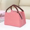 Bolsa de piquenique de tecido Oxford impermeável com filme de alumínio, listrada, bolsa para lancheira, vendas diretas de fábrica de bolsas bento de mão de Taiwan