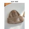 Set de dos piezas de sombrero y bufanda de otoño e invierno para niños coreanos, sombrero de lana bordado con oso para niño y niña, bufanda para bebé que combina con todo