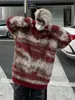 Suéter Nuevo de Invierno Retro Americano con Bloques de Color para Hombre, Marca de Moda Holgado Jersey Estilo Perezoso de Pareja Top de Punto