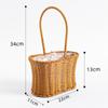 Cesta de Flores Tejida a Mano de Ratán, Bolso Cruzado Tejido de Flor y Hierba Cesta para Huevos Postparto, Cesta de Flores Decorativa para el Hogar para Bebé