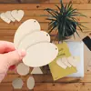 Virutas de Madera Redondas para Niños Colgante Hecho a Mano Pintado a Mano Producción de Chips de Madera Geométricos Perforados Pintura Tablero Delgado de Madera Material de Corte