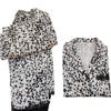 Comercio exterior TikTok Primavera/Verano Nuevo pijama de seda de hielo para mujer estampado de leopardo simple ropa exterior ropa para el hogar traje de manga larga al por mayor