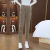 Pantalones Harlan de Otoño e Invierno con Forro Polar Pantalones Casuales 2024 Nuevos Ajustados de Cintura Alta Rectos Cálidos Pantalones Holgados Ajustados