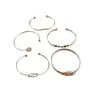 Moda Europea y Americana Elegante Exagerado Simple Estilo Apilado Nudoso Geométrico Apertura Asimétrica Pulsera Juego de Cinco Piezas de Joyería de Mano