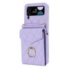Adequado para Capa de Celular Dobrável com Anel para Zflip7 Estilo Crossbody Carteira com Porta-Cartões Estilo Chanel Capa Protetora