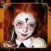 Tatuajes Temporales Cruzados de Halloween Transfronterizos Estilo Oscuro Manchados de Sangre Impermeables Accesorios de Maquillaje de Fiesta de Terror Atmósfera Realista