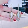 Moda Coreana Elegantes Pendientes de Diamante Ojo de Gato para Mujer Sentido de Alta Gama Nicho Combinan con Todo Adelgazantes Otoño e Invierno Pendientes de Celebridad de Internet