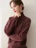 Estilo Old Money Cuello Alto Manga Larga Botones a Mitad de la Placa Puño Dividido Suéter de Lana Engrosado Punto Cachemir para Mujer Otoño/Invierno 2026
