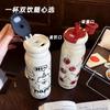 Taza Termo Mengqu de Acero Inoxidable 316 para Hombres y Mujeres Alto Valor de Color Taza Doble para Beber Olla Deportiva Portátil para Exteriores con Asa