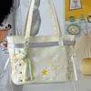 Bolsa de Estudo Ins Nova Tendência de Estilo Japonês com Alto Valor Estético, Bolsa Ita com Insígnia Fresca e Doce Estilo Acadêmico, Bolsa Transversal Leve para Meninas