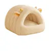 Qio 2026 modelo novo, cama pequena para gato, espessa e quente para o inverno, design semi-fechado, proporciona uma sensação de segurança para gatos, casinha de gato