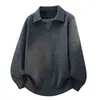 2026 Nuevo Otoño/Invierno Transfronterizo Suéter de Punto Pulóver Sencillo con Cuello de Solapa Falso para Hombre Ropa de Punto Talla Grande Camisa Básica Casual