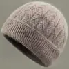 Gorro de invierno para mujer de mediana edad y ancianas, forrado de polar, cálido, gorro de lana tejido, adecuado para madres, abuelas y mujeres mayores, gorro de algodón estilo pullover