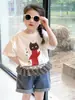 Camiseta Manga Curta para Meninas 2025 Novas Roupas de Verão para Crianças Estilo Verão Super Bonita t Bebê Menina Manga Meia Moda Tops