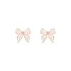 Brincos fofos de borboleta de cristal de zircão rosa e branco, brincos femininos de prata esterlina, brincos requintados de verão, brincos femininos frescos