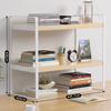 Estante de Ferro para Mesa Dormitório de Estudante Prateleira de Armazenamento Rack de Armazenamento para Mesa de Escritório Estante de Madeira Multicamadas Estante Pequena