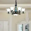 Lustre Estilo Americano Cerâmica Atmosfera Simples Moderna Iluminação Sala de Estar Casa Quarto Estilo Europeu Sala de Jantar Luminária de Teto Lâmpadas