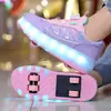 Zapatos de Ruedas Invisibles de Cuatro Ruedas Baratos para Niños, Tenis de Juguete para Niños, Patines Retráctiles de Ocho Ruedas para Niñas