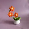 Produto Acabado Tecelagem Flor Puff Rosa Tulipa Não Me Esquecas Flor em Vaso Pequeno Tecelagem Artificial DIY Flor Artificial