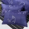 Funda de almohada simple estampada 48*74 cubierta para inserto de almohada, funda de almohada engrosada para adultos, universal para dormitorios y hoteles