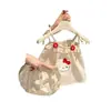 [Artículo de Tesoro] Conjunto de Ropa de Verano para Niñas - Lindo Vestido de Tirantes con Estampado de Flores Rojas Pequeñas y Gato Conjunto de Dos Piezas